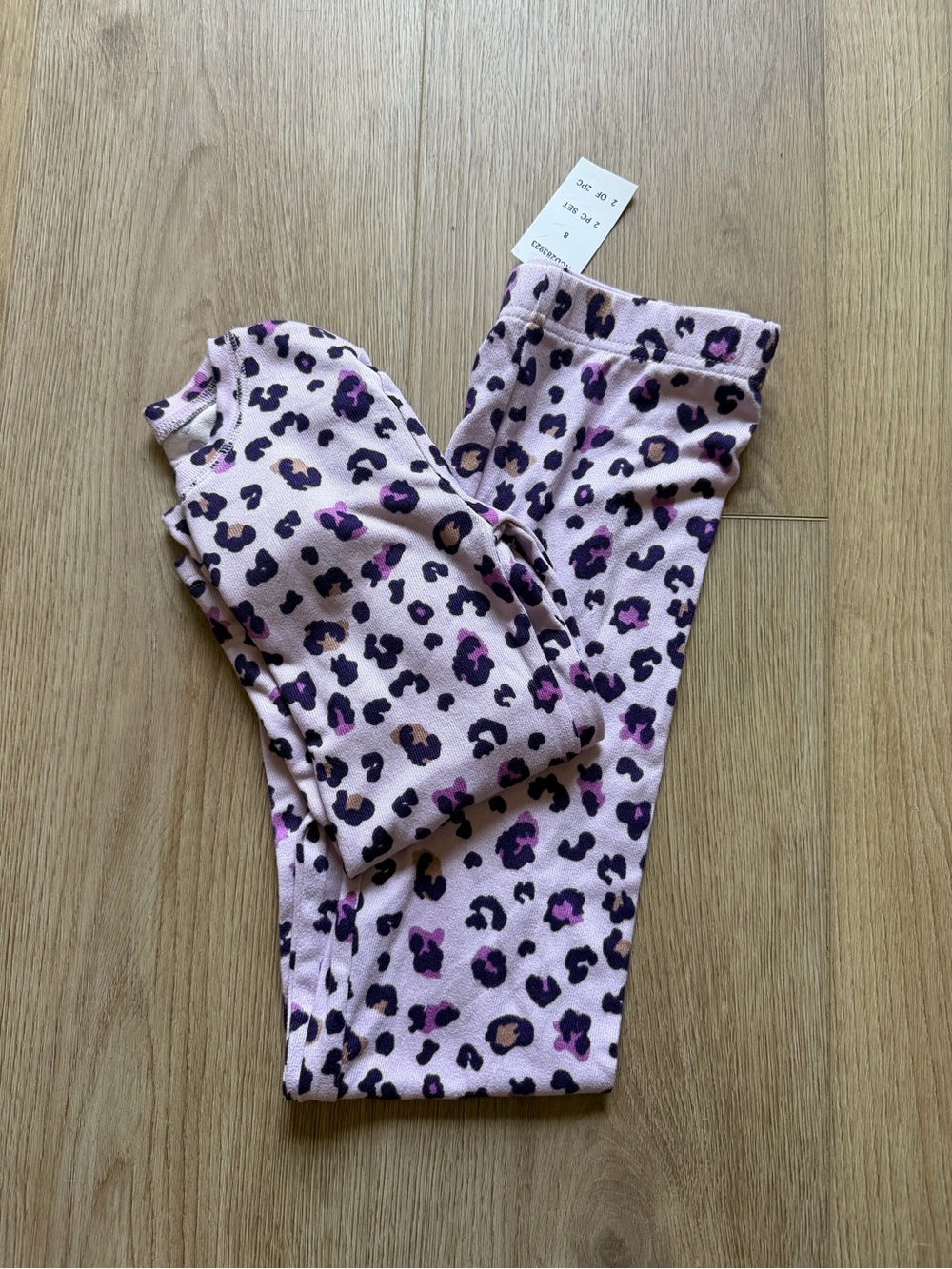 Cuddle Duds Girls Purple Leopard Print Jammies